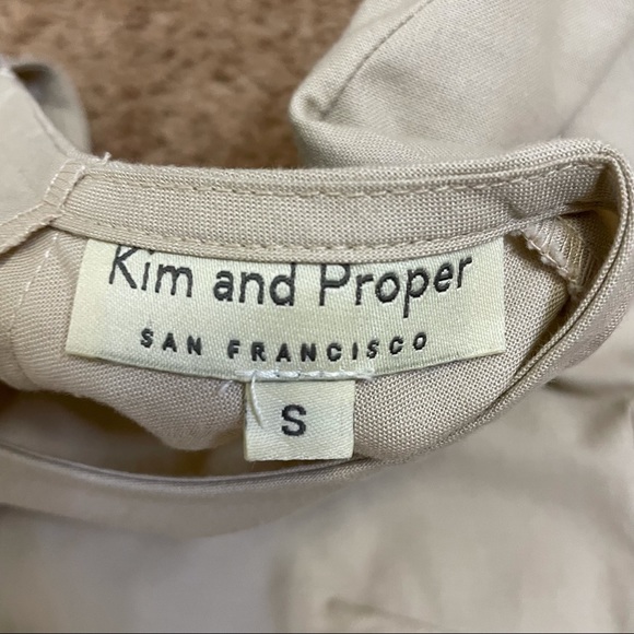 Kim & Proper Womens S Brigitte Dress Ruffle Minimalist Neutral Quiet Luxury - Picture 10 of 16